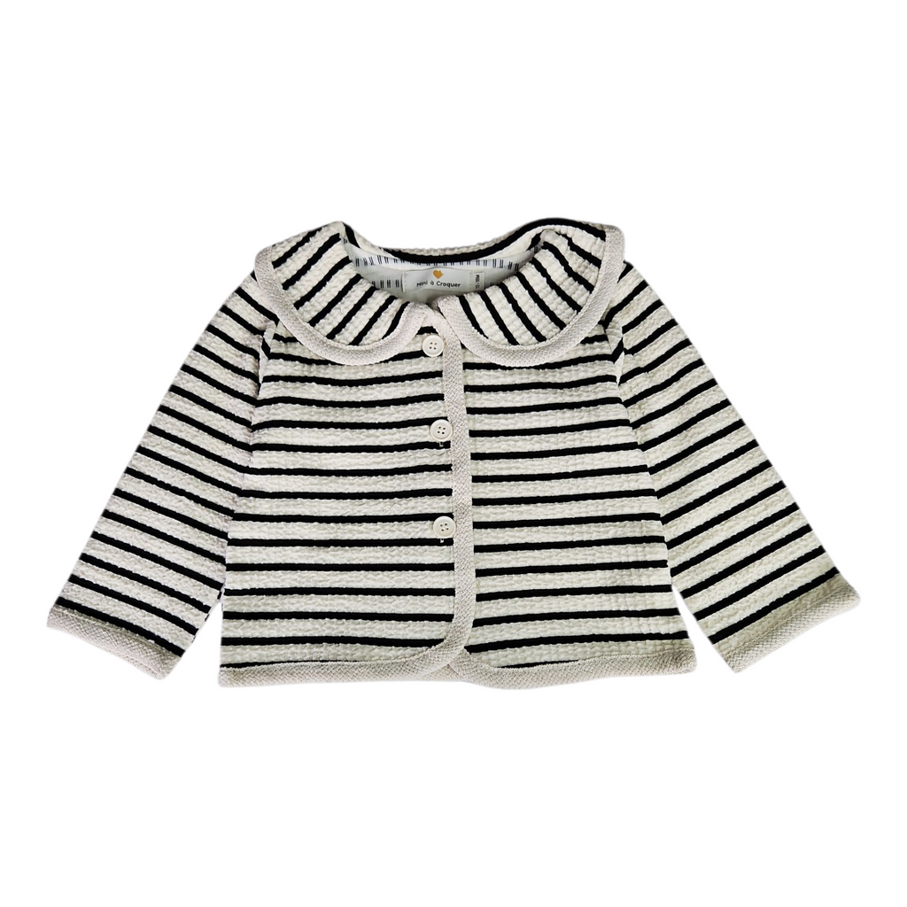 Ensemble bébé fille à rayures – Haut à boutons & pantalon élastique