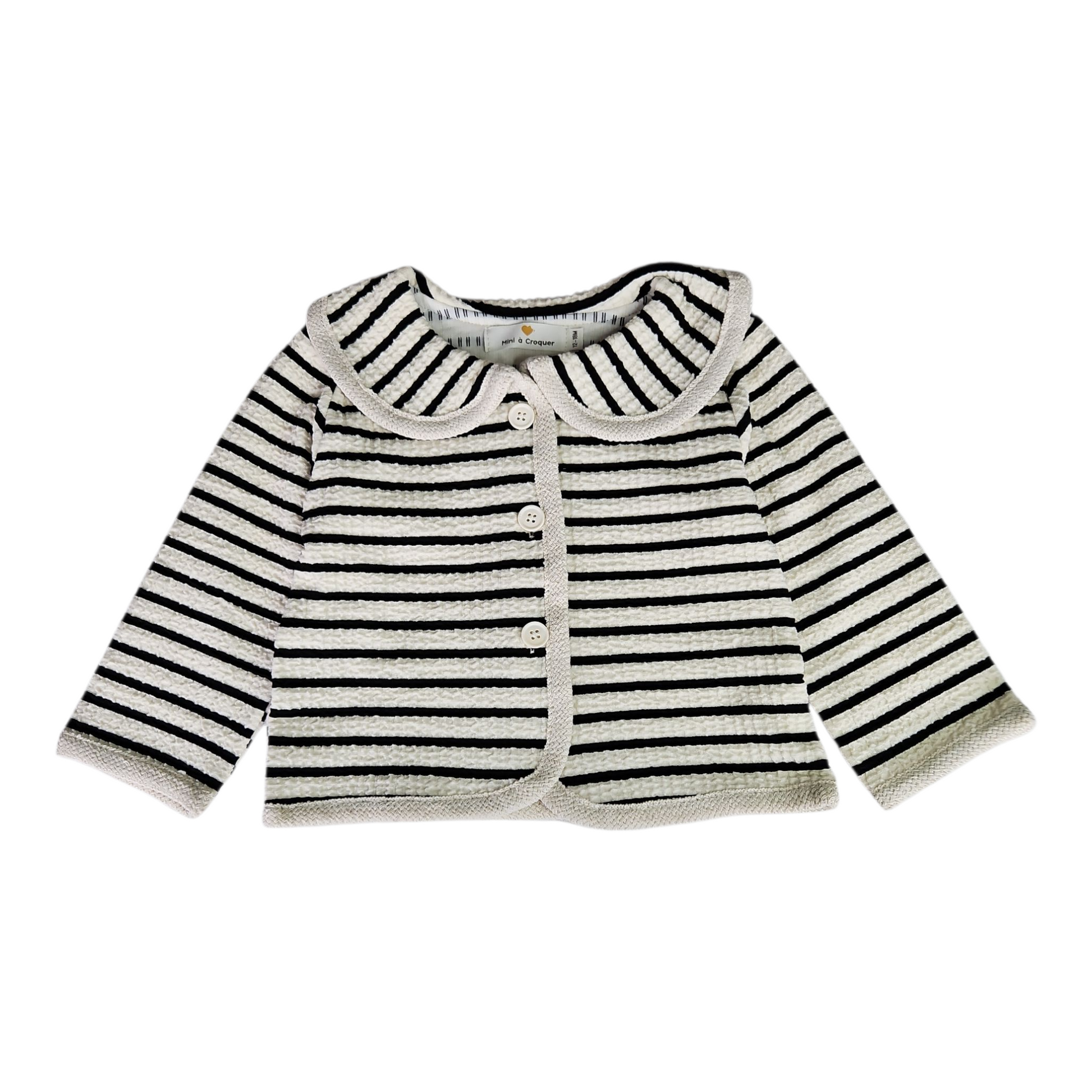 Ensemble bébé fille à rayures – Haut à boutons & pantalon élastique