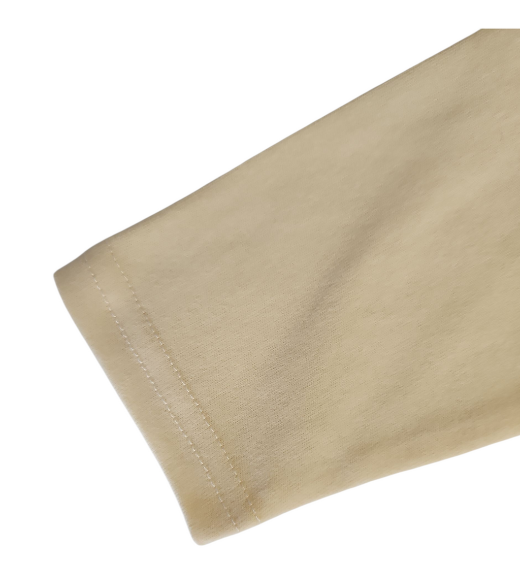 T-shirt bébé mixte manches longues – Col rond coton beige
