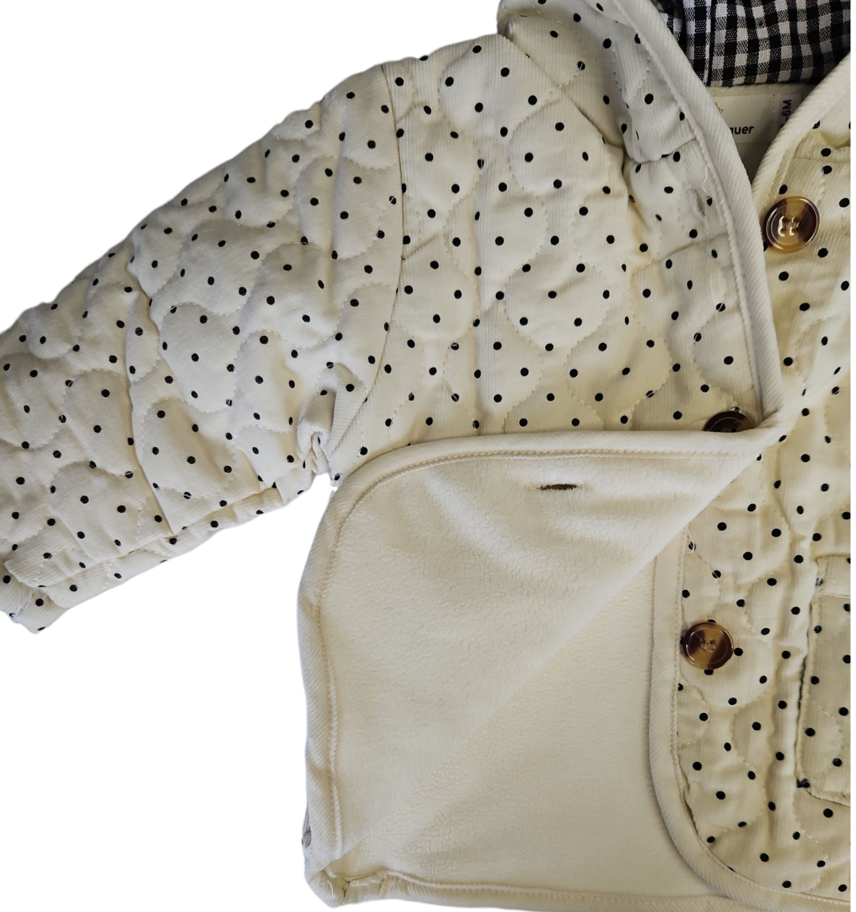 Veste d’hiver bébé mixte – Velours côtelé à pois – Doublure chaude