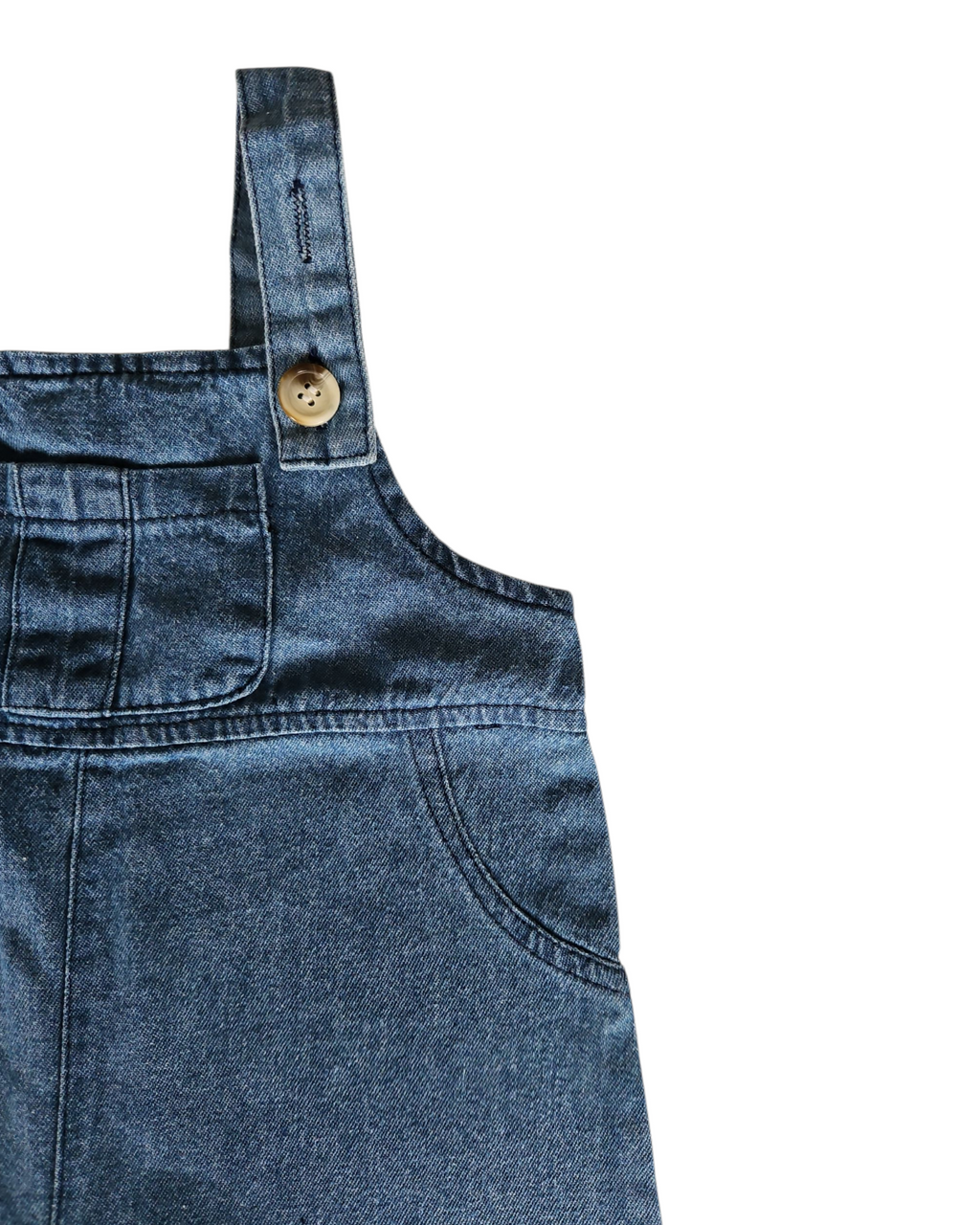 Ensemble bébé fille en coton denim – Boutons pression & froufrous chevilles