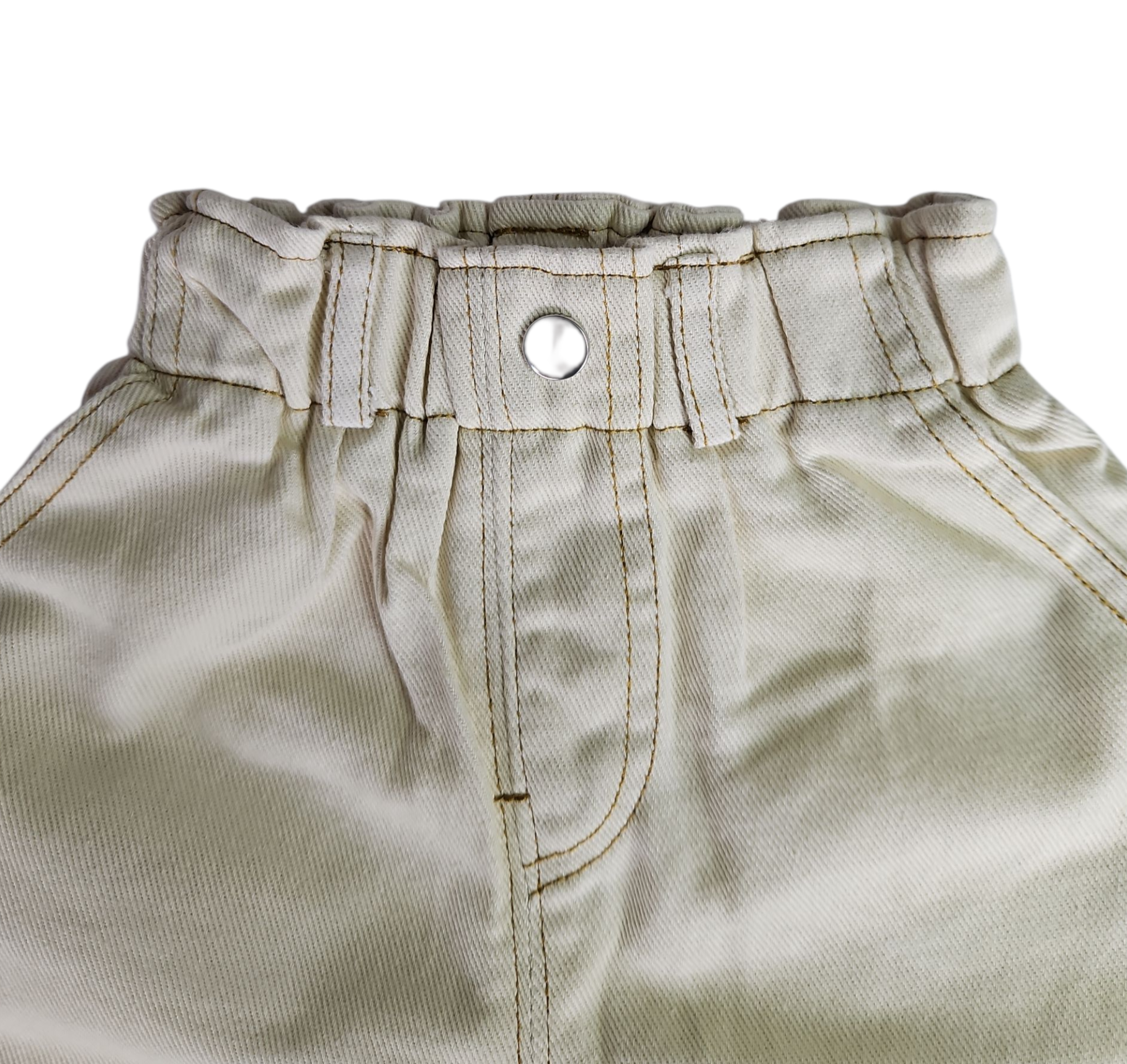 Pantalon large bébé en jean – Taille haute élastique & poches