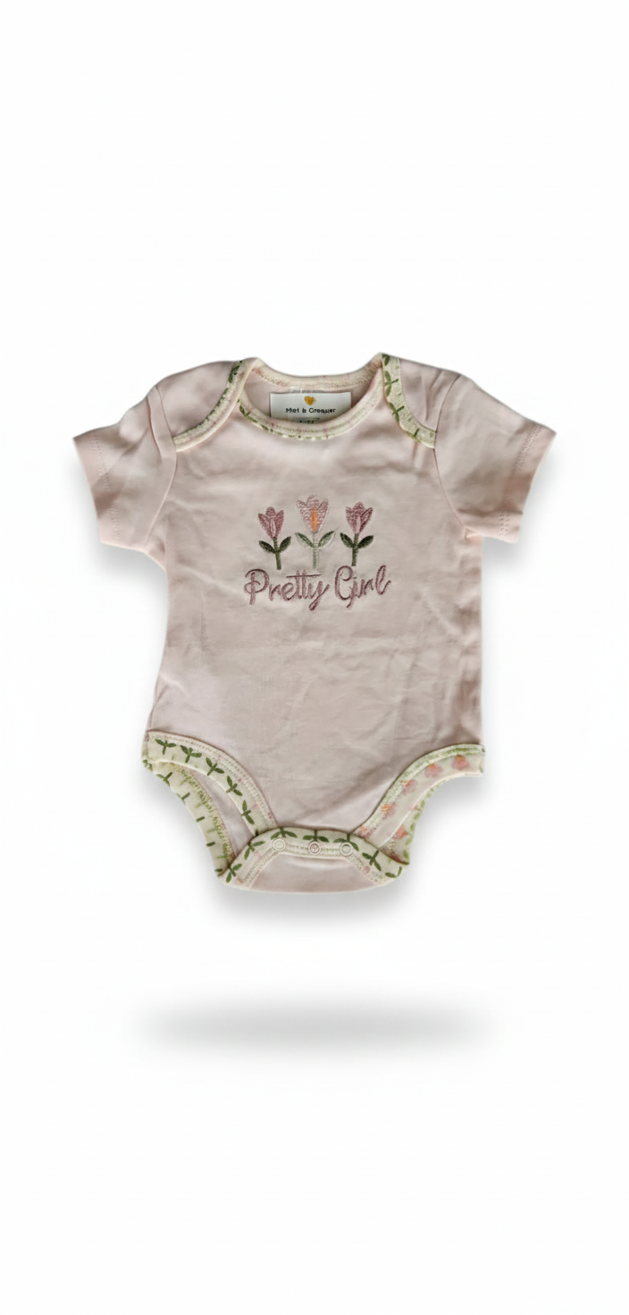 Lot de 2 bodies manches courtes bébé fille – Pretty Girl