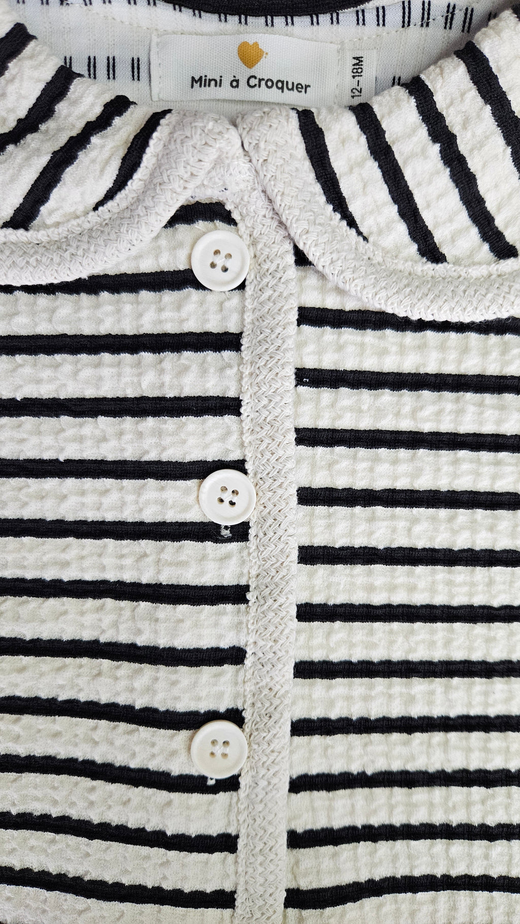 Ensemble bébé fille à rayures – Haut à boutons & pantalon élastique