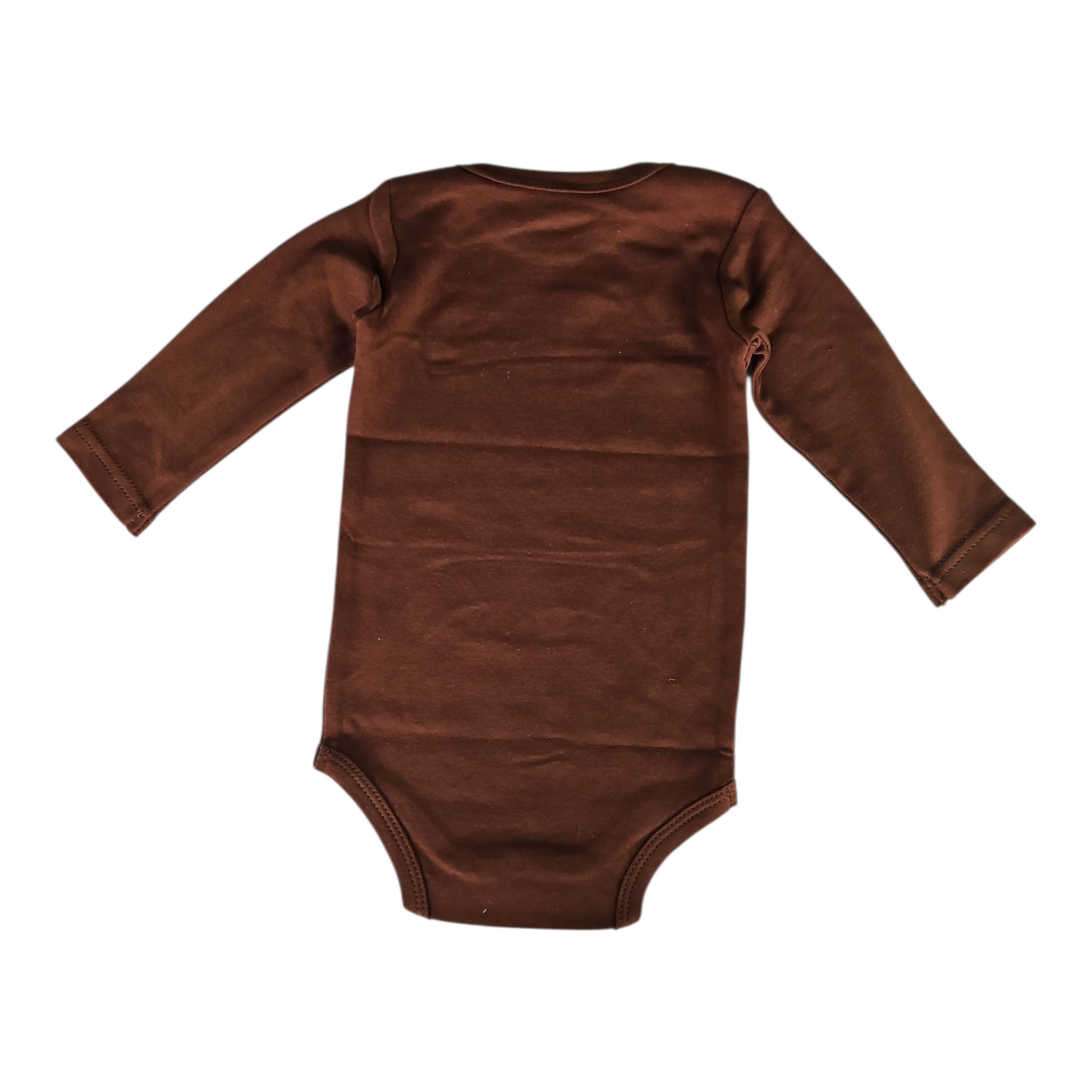 Lot de 2 bodies 100% coton manches longues mixte – Ourson cache-cœur & Marron classique