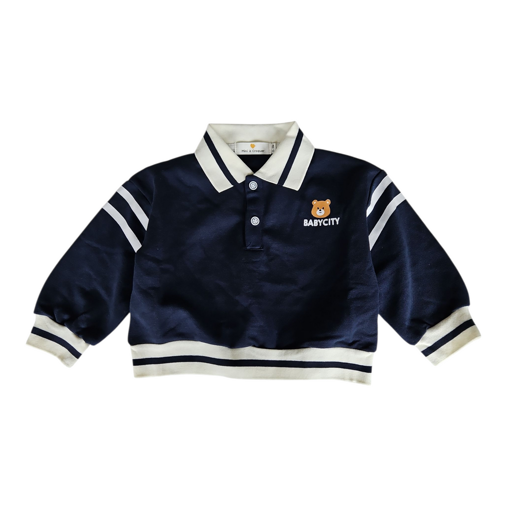 Ensemble bébé garçon en coton – Polo manches longues & jogging