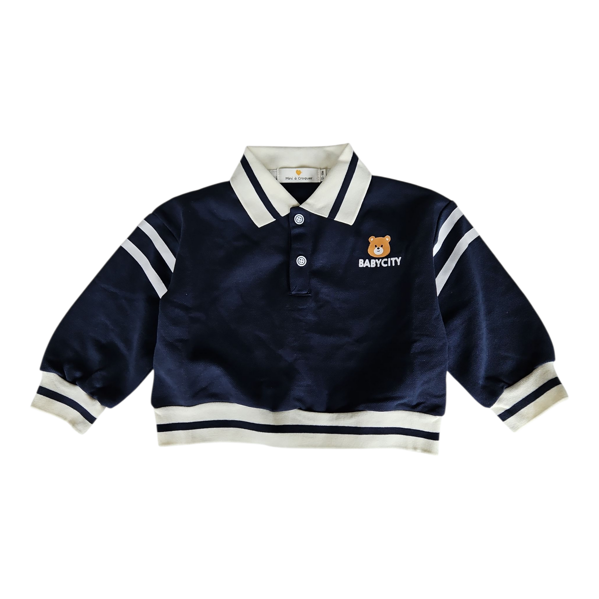 Ensemble bébé garçon en coton – Polo manches longues & jogging