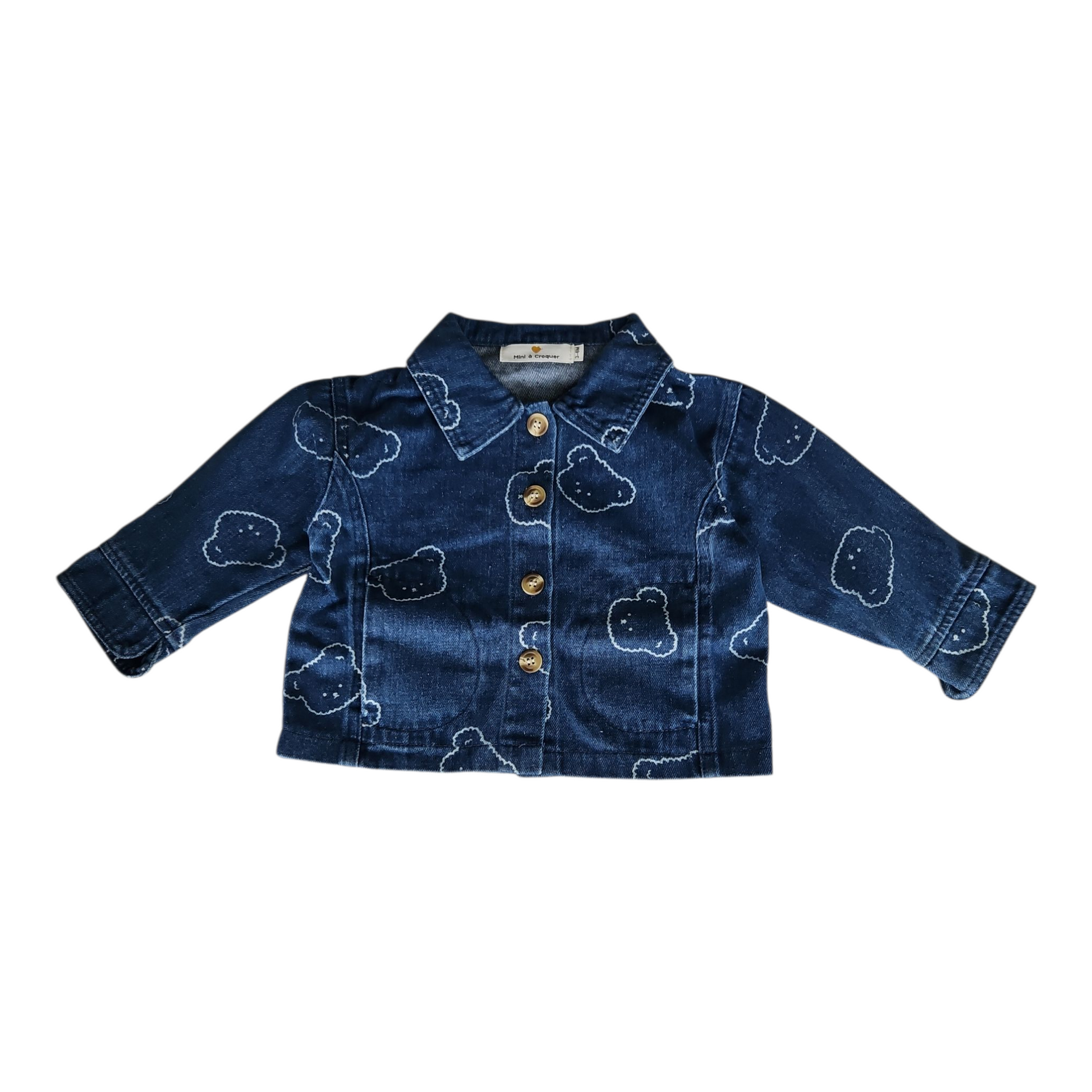 Veste en jean bébé mixte – Imprimé ourson