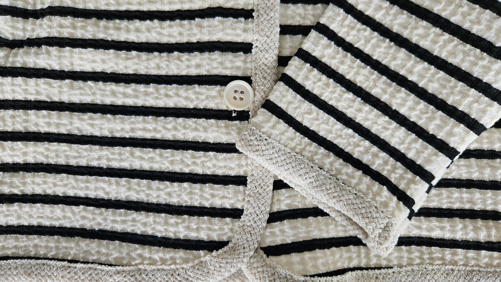 Ensemble bébé fille à rayures – Haut à boutons & pantalon élastique