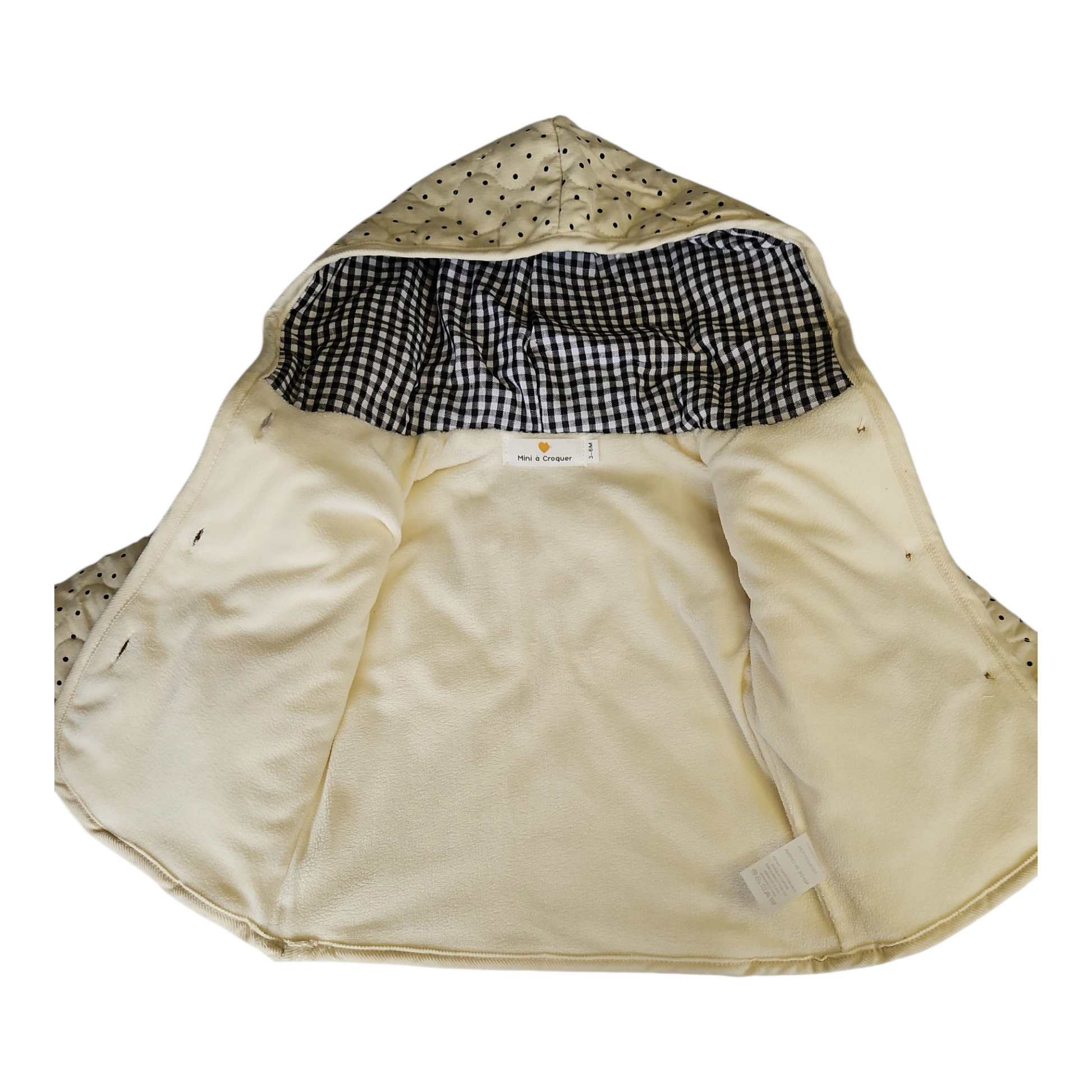 Veste d’hiver bébé mixte – Velours côtelé à pois – Doublure chaude