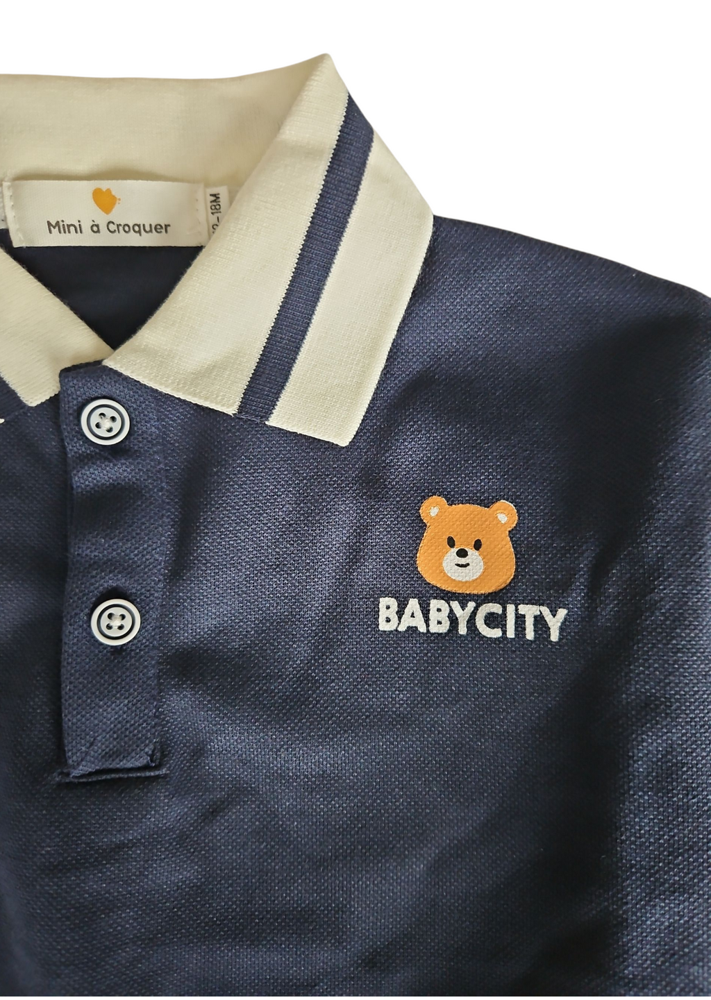 Ensemble bébé garçon en coton – Polo manches longues & jogging