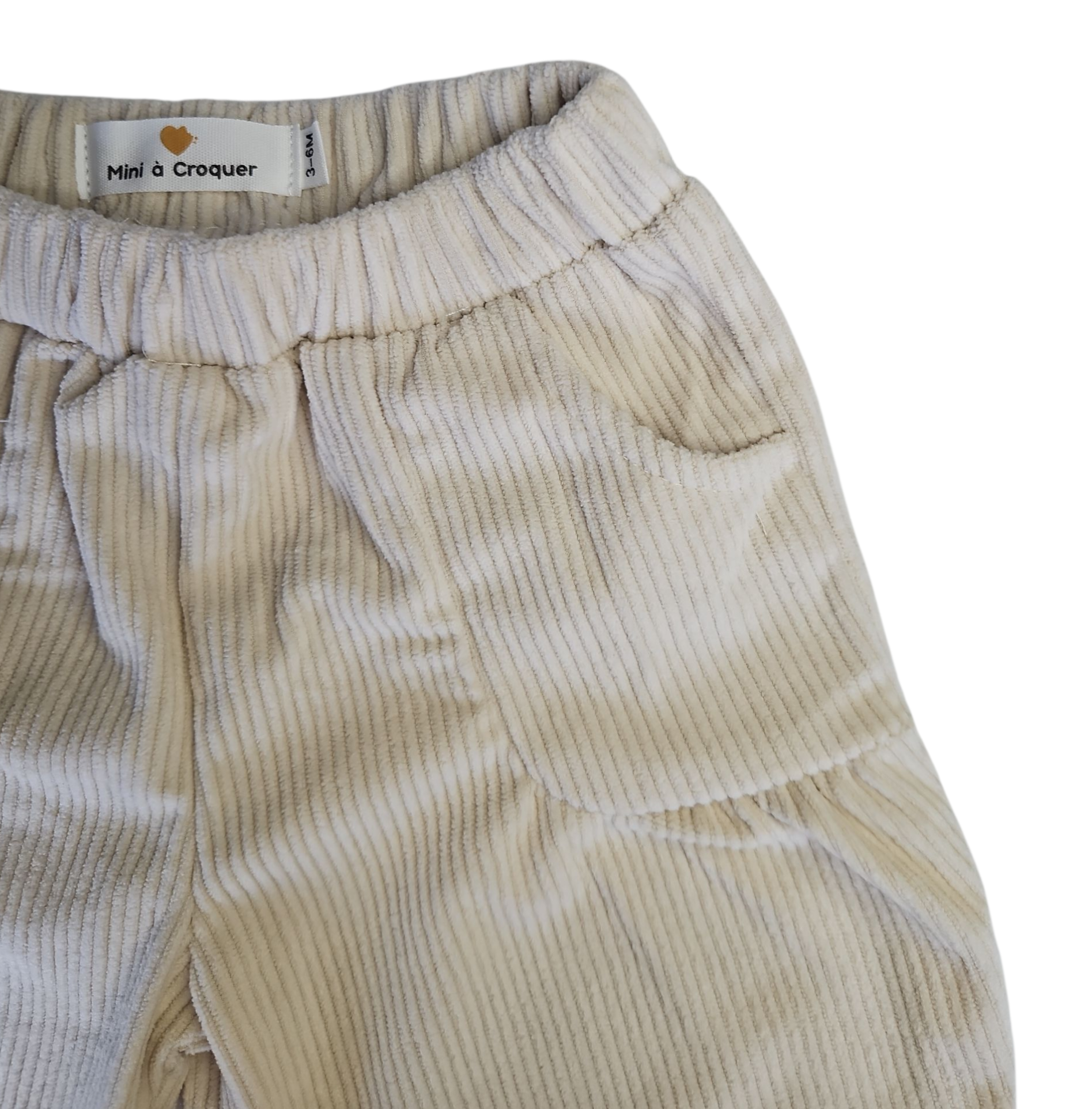 Pantalon bébé mixte velours côtelé – Taille élastique & poches