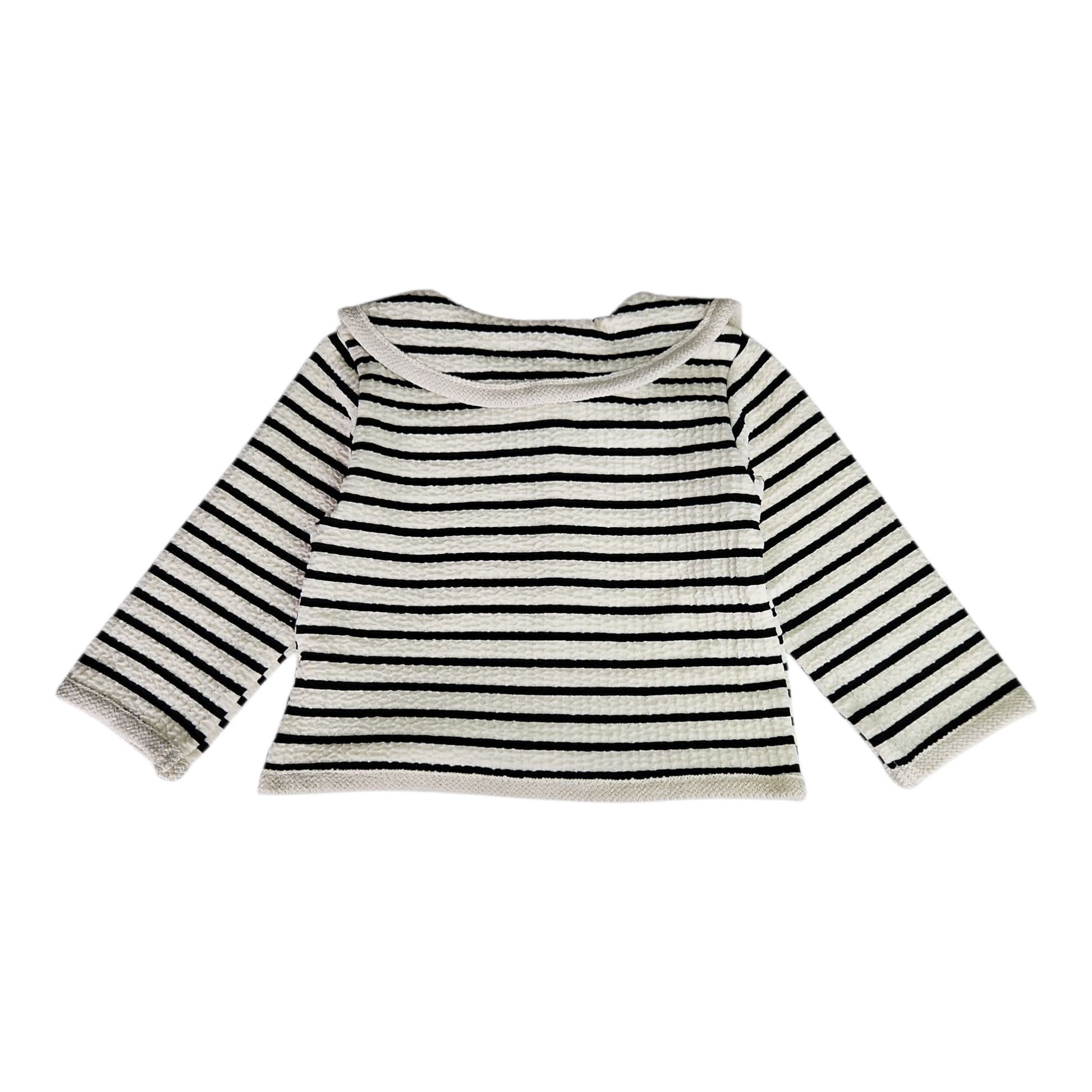 Ensemble bébé fille à rayures – Haut à boutons & pantalon élastique