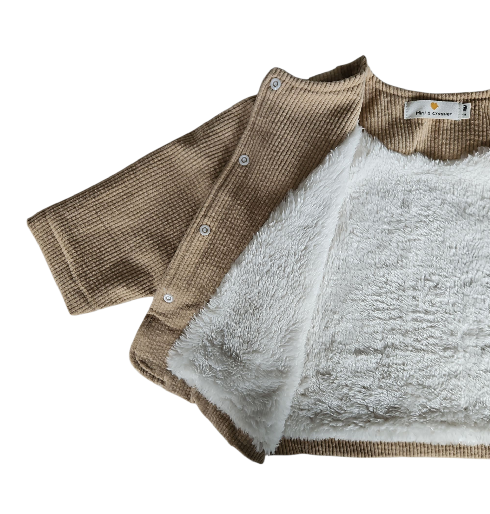 Veste bébé mixte molletonnée – Boutons pression