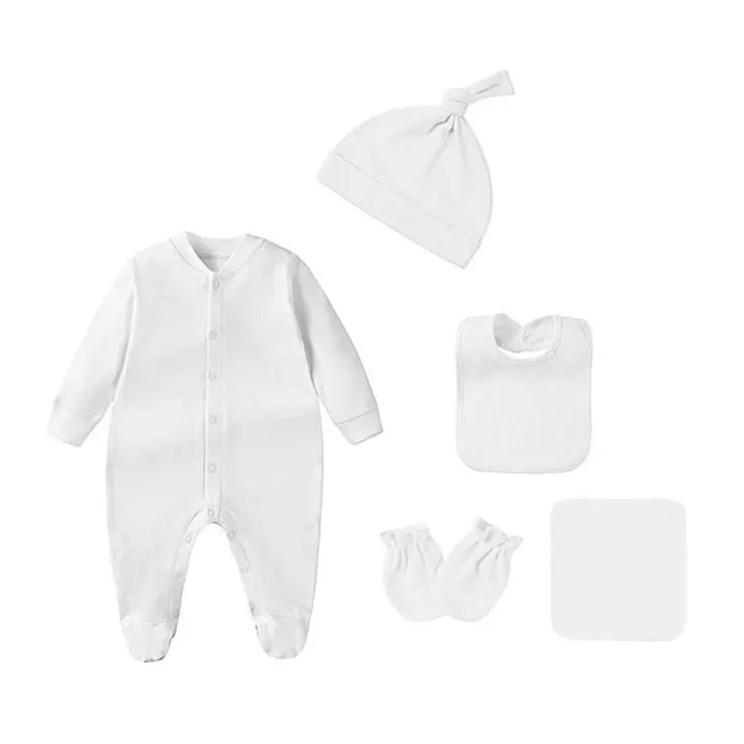 Kit Naissance 6 Pièces Mixte – 100 % Coton OEKO-TEX® Blanc