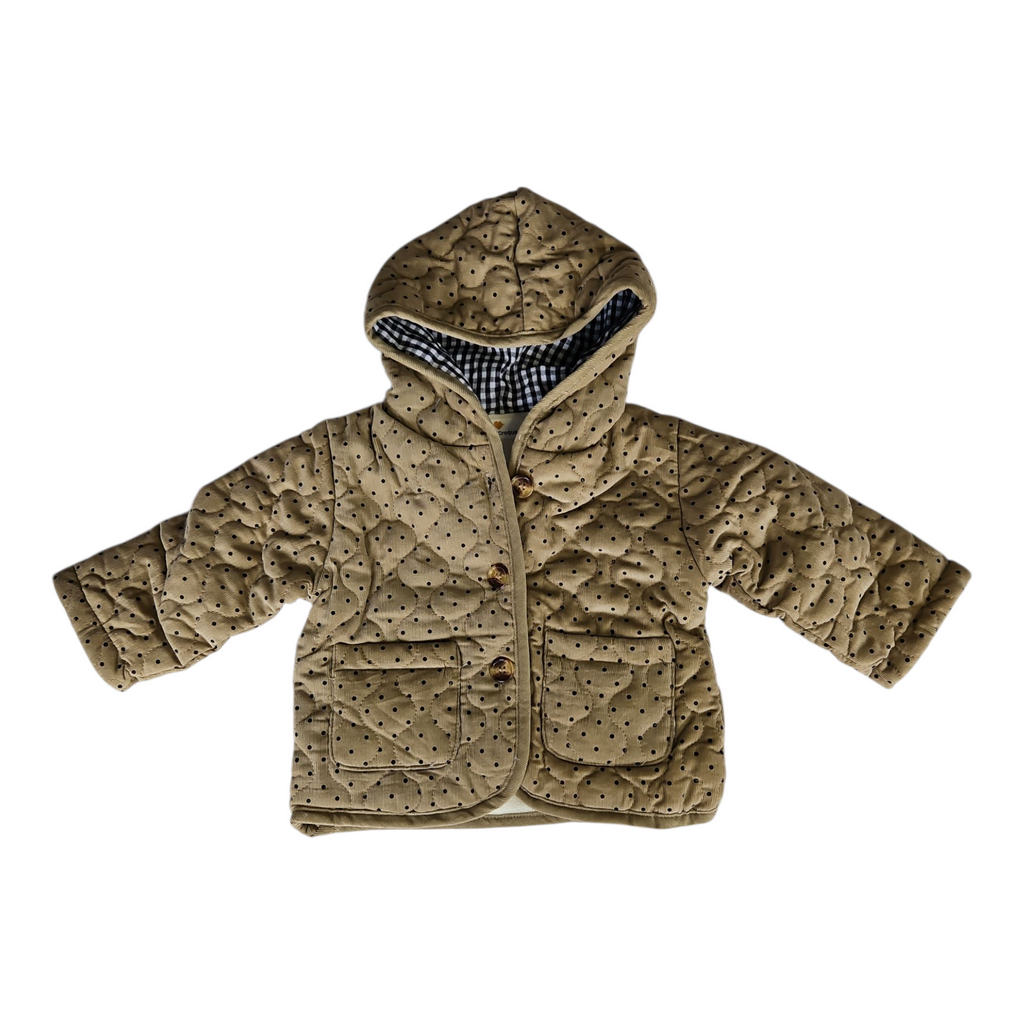 Veste d’hiver bébé mixte – Velours côtelé à pois – Doublure chaude
