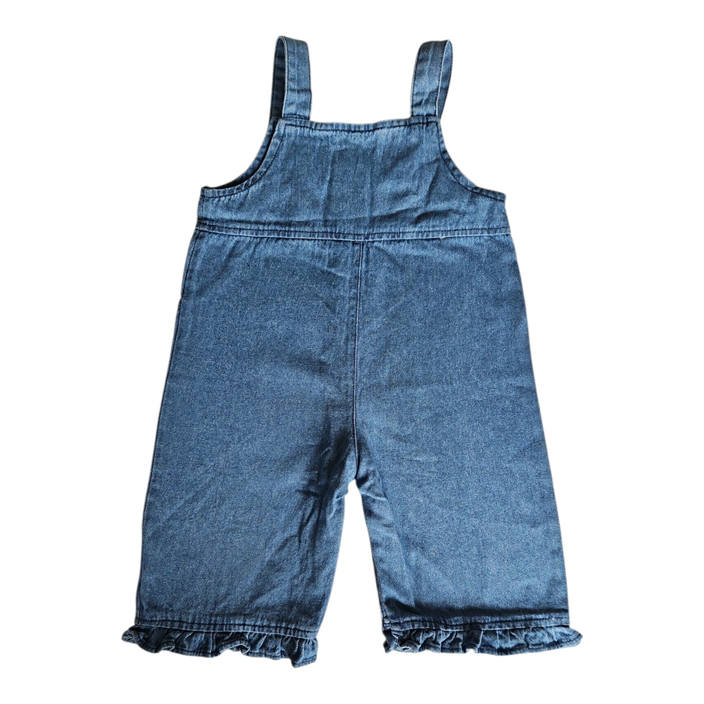 Ensemble bébé fille en coton denim – Boutons pression & froufrous chevilles