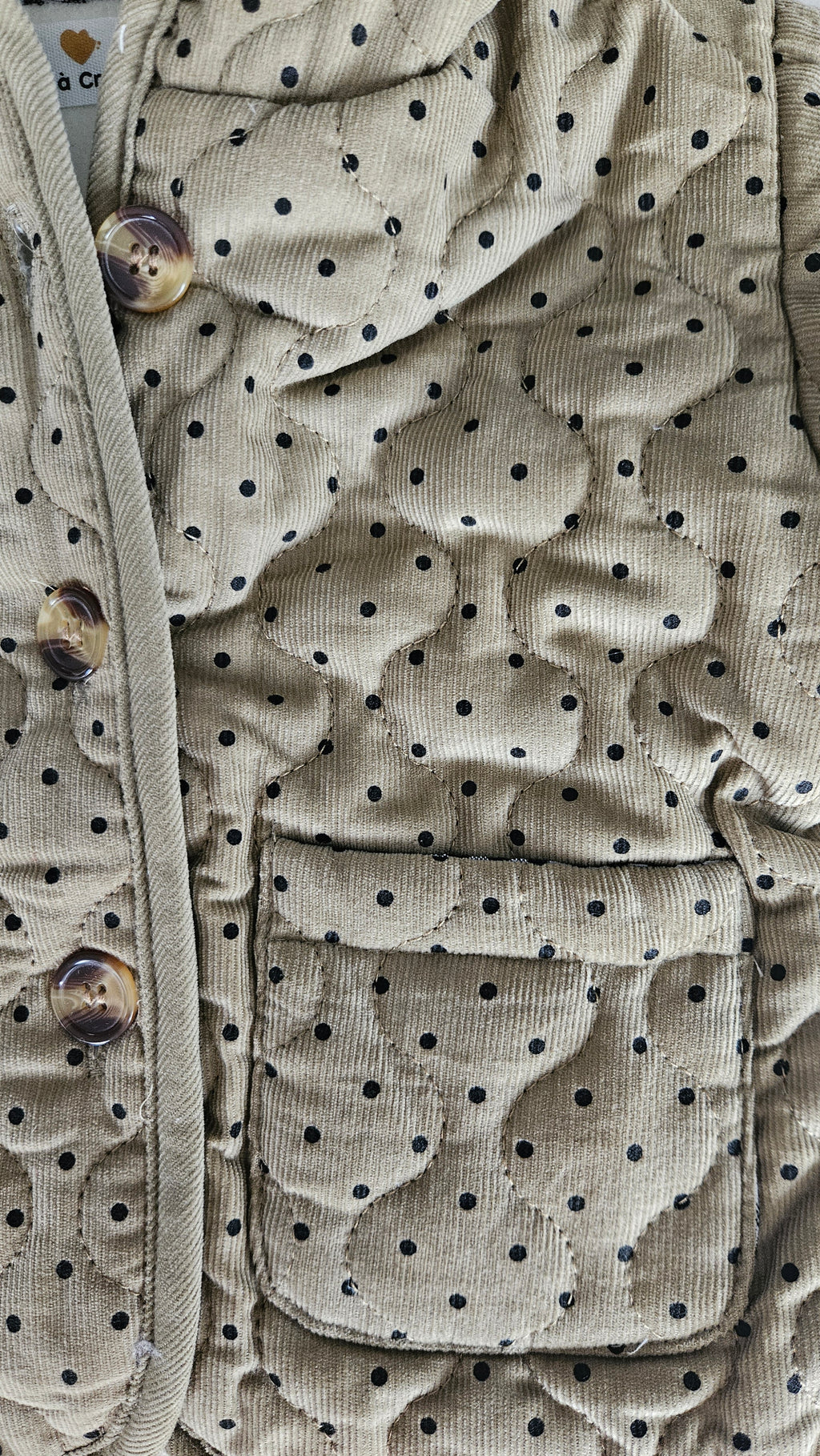 Veste d’hiver bébé mixte – Velours côtelé à pois – Doublure chaude