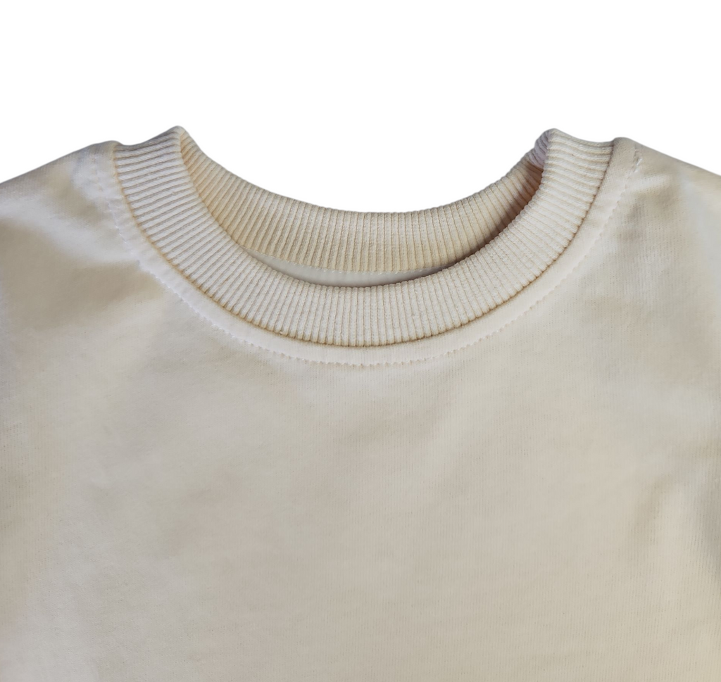 T-shirt bébé mixte manches longues – Col rond coton beige