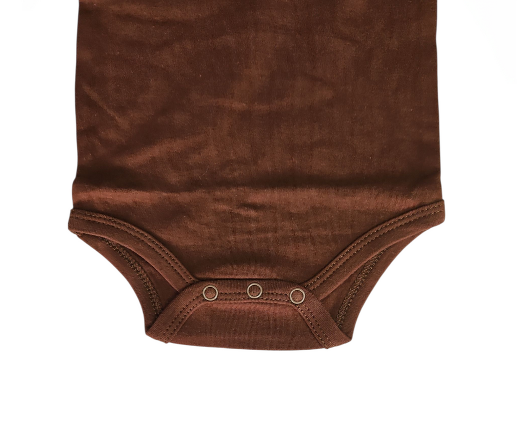Lot de 2 bodies 100% coton manches longues mixte – Ourson cache-cœur & Marron classique